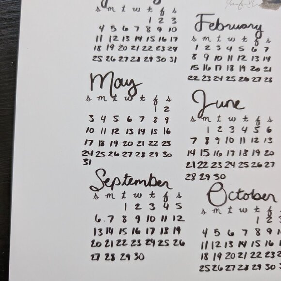 Watercolor Tree Calendar 2026: Rainbow Shower Art Print, Home Office Decor - Picture 5 of 7